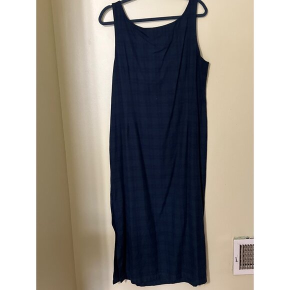 Excitation Blue‎ Plaid Sleeveless Maxi Dress XL MODEST - Picture 8 of 10